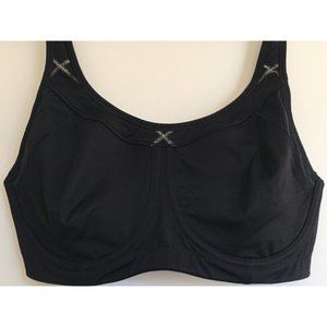 Athleta Sports Bra_ 34D_ Black Underwired Hook & Eye Gym Yoga